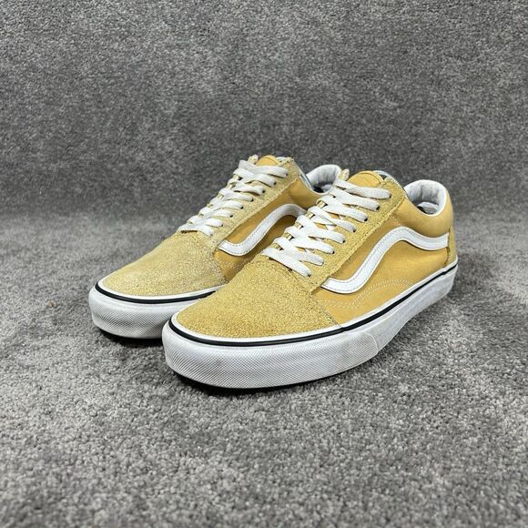 VANS Old Skool Mens Size 11 Yellow Canvas Suede Low-Top Skate Shoes Used - Picture 4 of 11